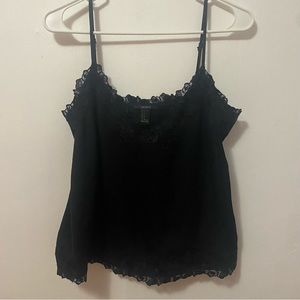 Silky Black tank top with lace